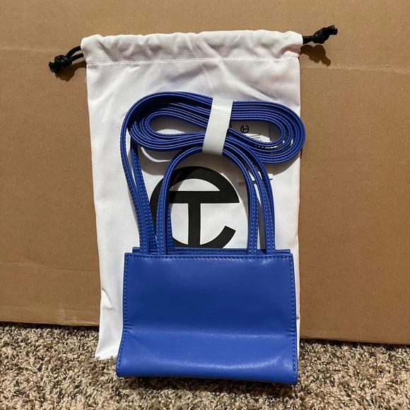 BRAND NEW TELFAR SMALL BLUE PAINTERS TAPE HANDBAG - Picture 2 of 3